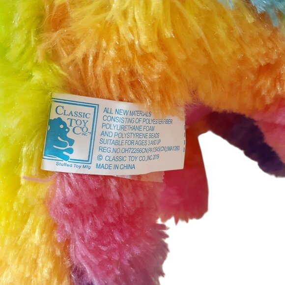 Classic Toy Company Llama 13" Plush Stuffed Toy Colorful Rainbow - Picture 5 of 5